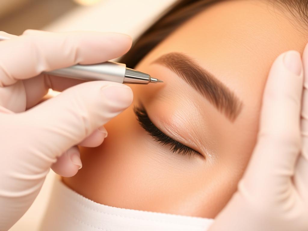Cosmetic Brow Tattoo session at Xenoblox